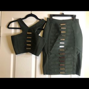 Crop top and skirt party set